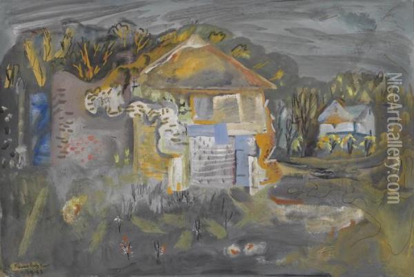 The Tithe Barn, Cerne Abbas Oil Painting - Frances Mary Hodgkins