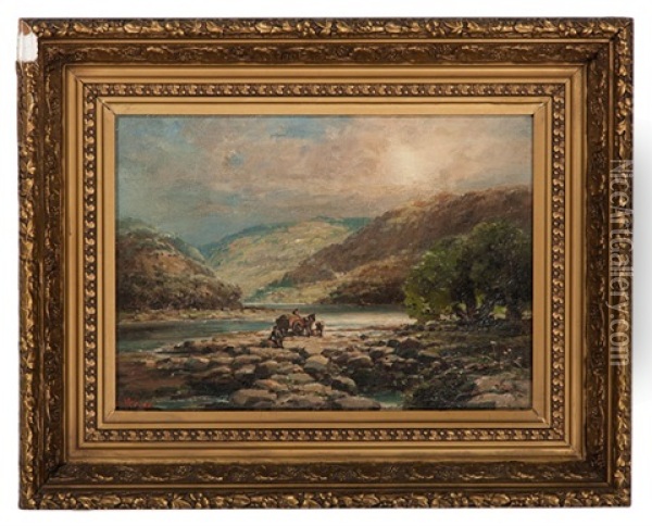 Fernilee On The Tweed, Scotland Oil Painting - Andrew Melrose