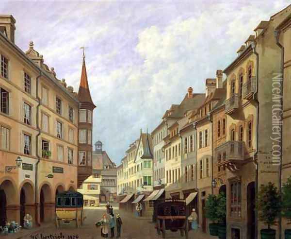 The Arcades Grand Rue Colmar Oil Painting - Michel Hertrich