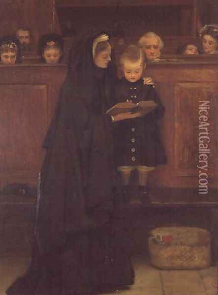 In Church, 1869 Oil Painting - Claude Andrew Calthrop
