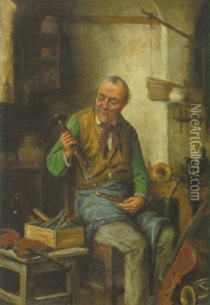 Der Instrumentenbauer Oil Painting - Carl Ostersetzer