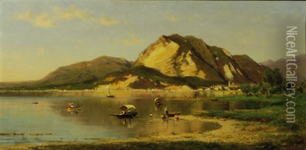 Feriolo, Lago Maggiore Oil Painting - Silvio Poma