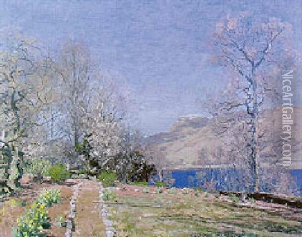Spring - Loch Fyne Side Oil Painting - George Houston