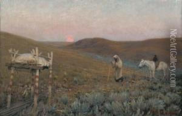 Sunrise Burial Oil Painting - Richard Lorenz