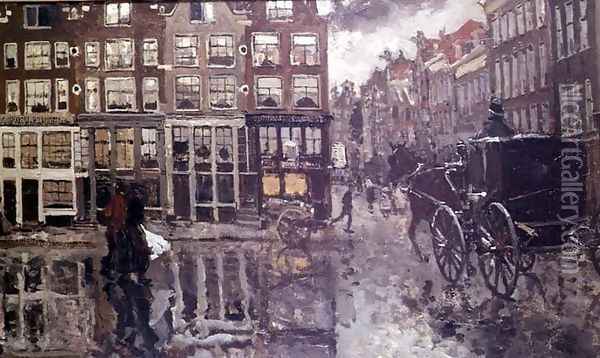 Corner of Leidsche Square, Amsterdam Oil Painting - George Hendrik Breitner