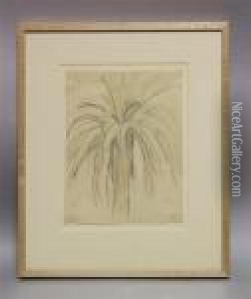 Palm Tree Oil Painting - Joseph Stella