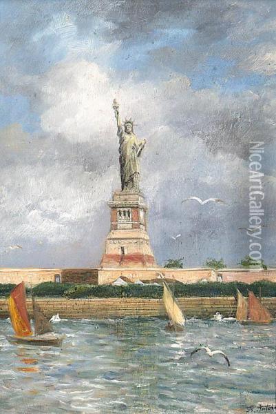 The Statue Of Liberty Oil Painting - Franz Antoine