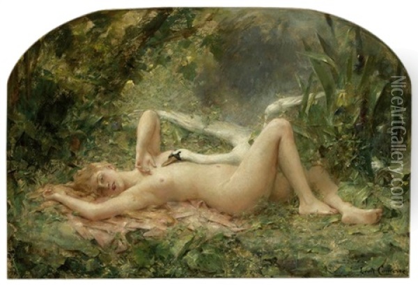 Leda And The Swan Oil Painting - Leon Francois Comerre