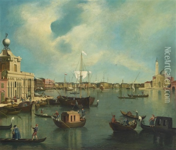 Blick Auf Das Bacino Di San Marco Mit Der Punta Della Dogana Und San Giorgio Maggiore In Venedig Oil Painting - Bernardo Bellotto