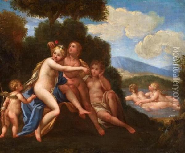 Bathing Venus Oil Painting - Michele Da Parma (see Rocca)