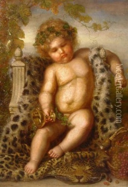 Ein Putto: Bildnis Des Herkules Als Kind In Vorhersehung Seiner Taten Oil Painting - Guido Phillip Schmitt