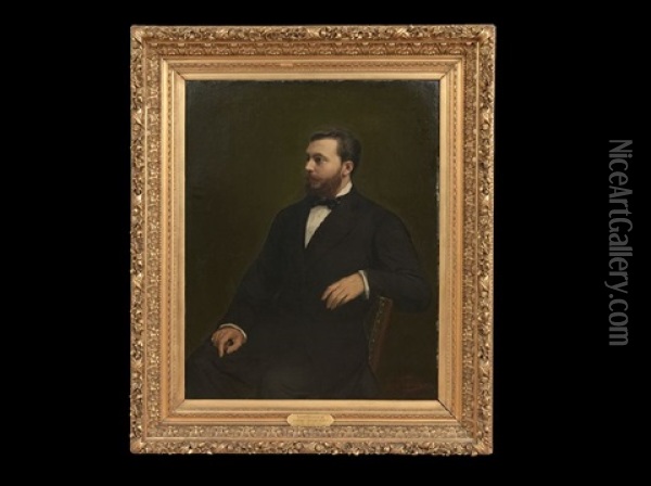 Portrait Of Philippe Dansaert Oil Painting - Julius Josephus Gaspard Starck