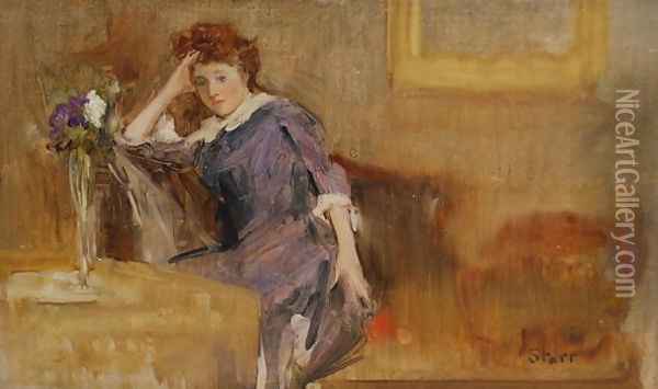 Sketch in the Manner of Whistler, 1880s Oil Painting - Sidney Starr