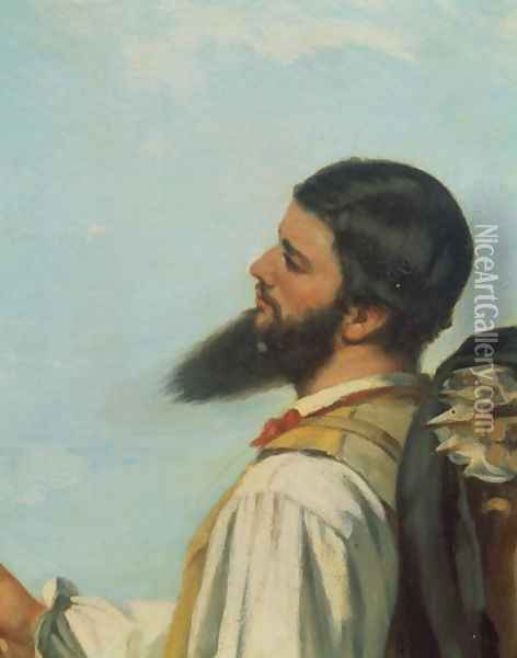 La Rencontre ou Bonjour M.Courbet (detail) Oil Painting - Gustave Courbet