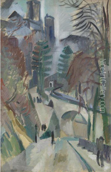Paysage De Laon Oil Painting - Robert Delaunay