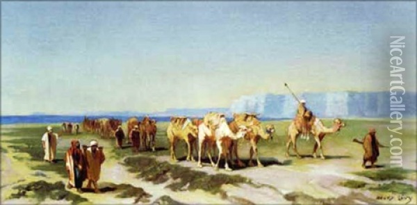 La Caravane Oil Painting - Henri Leopold Levy
