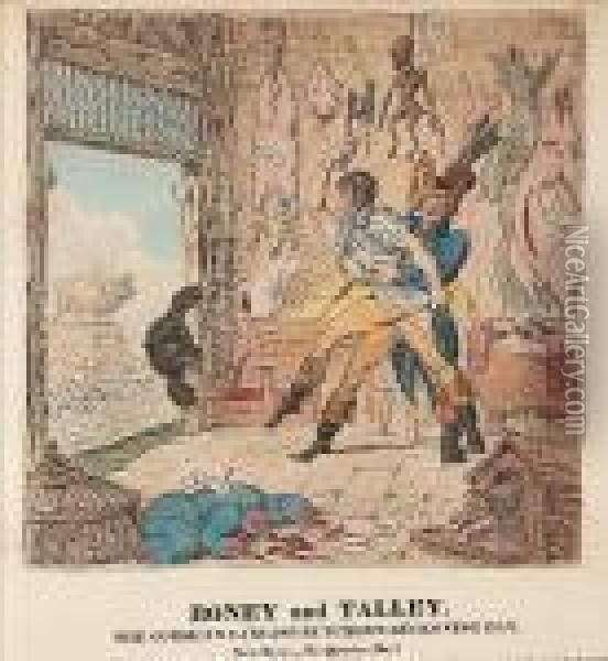 Boney And Talley Oil Painting - James Gillray