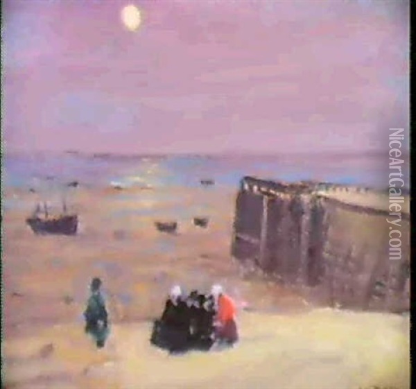 Promenade Sur La Plage Oil Painting - James Wilson Morrice