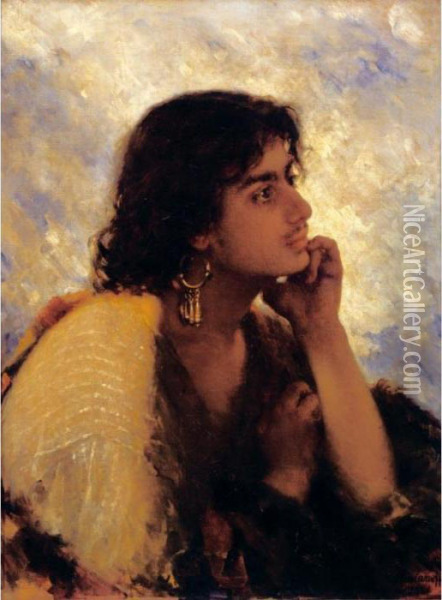 The Gypsy Oil Painting - Alexei Alexeivich Harlamoff