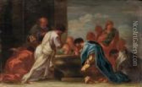 Gli Apostoli Attorno Al Sarcofago Vuoto Della Vergine Oil Painting - Giuseppe Passeri