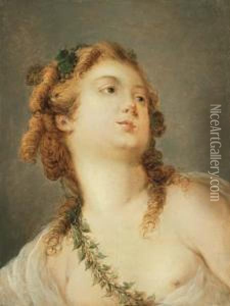 Bacchante Oil Painting - Jean-Frederic Schall
