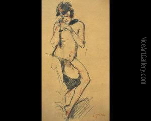 Female Nude Oil Painting - Henry Bataille