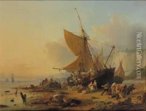 A Welcoming Arrival Oil Painting - Heinrich Friedrich Tank