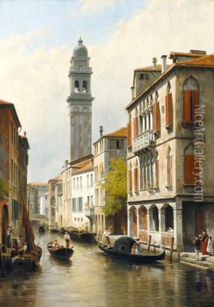 Une Vue A Venise, Sangiorgio Dei Greci Oil Painting - Jacques Carabain