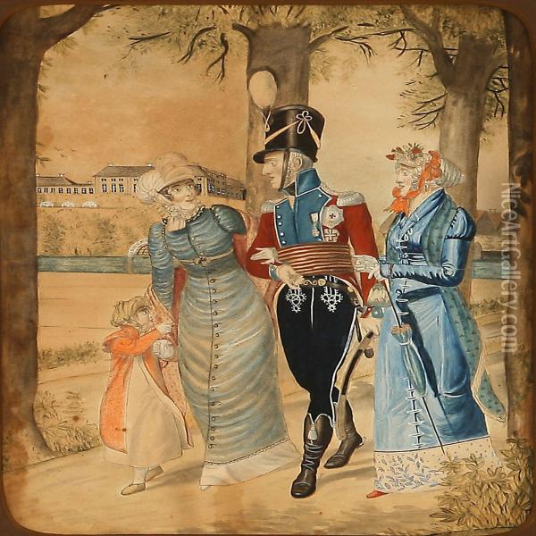 Frederick Vi And Queen Marie Of Denmark Oil Painting - Johannes Senn