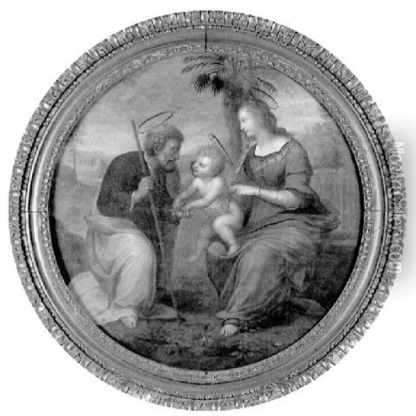 Le Repos Pendant La Fuite En Egypte Oil Painting - Pietro Perugino