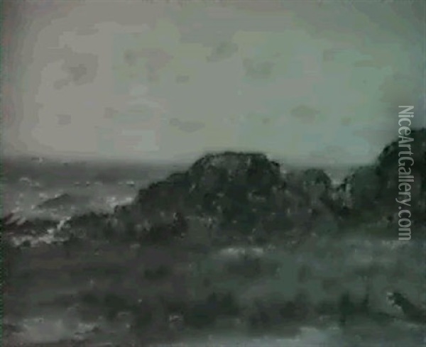 A Rocky Coast Oil Painting - Winckworth Allan Gay