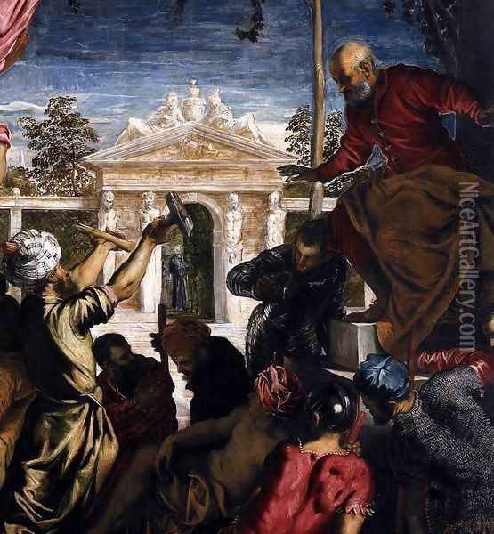 The Miracle of St Mark Freeing the Slave (detail) 3 Oil Painting - Jacopo Tintoretto (Robusti)