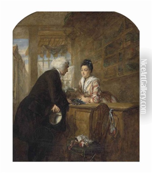 The Glove Seller: A Scene From Sterne's 'sentimental Journey' Oil Painting - William Powell Frith