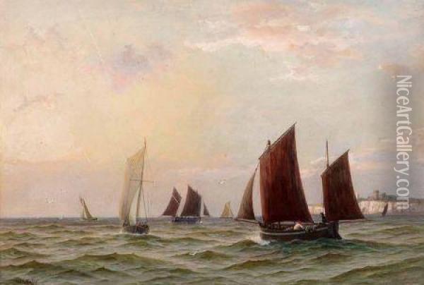 Fishing Vessels Off Dover Oil Painting - William Lionel Wyllie