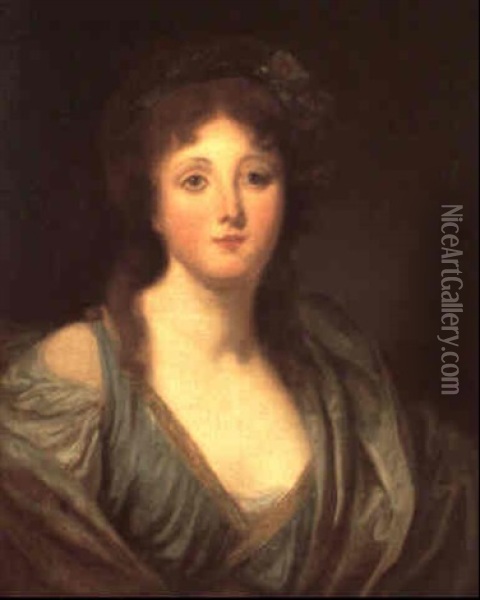 Sketch For A Portrait Of Madame De Viette Oil Painting - Jean Baptiste Greuze