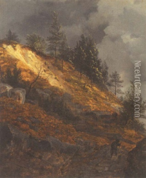 Landskabsmotiv Oil Painting - Johann Christian Michael Ezdorf