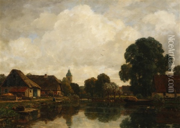 Dorflandschaft Oil Painting - Gilbert Von Canal