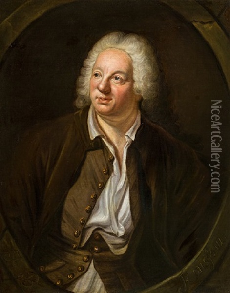Portrait Of Jean-baptiste Rousseau (1671-1741) Oil Painting - Jacques Andre Joseph Aved