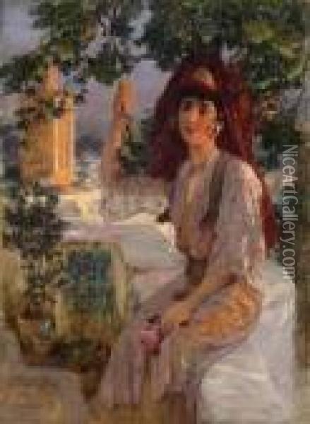 Young Girl Of Tlemcen, Algeria Oil Painting - Frederick Arthur Bridgman