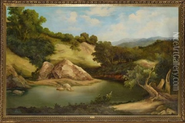 Paisaje (+ Chalco Roca; 2 Works) Oil Painting - Francisco Urbina
