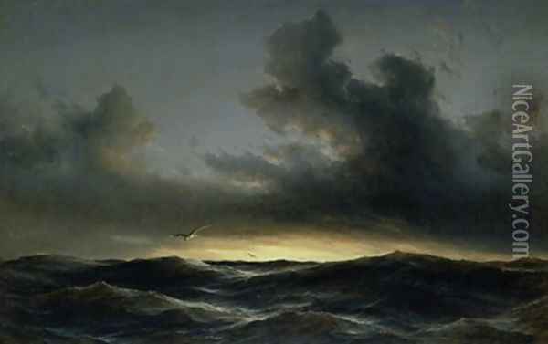 Marine Solitude 1852 Oil Painting - Anton Melbye
