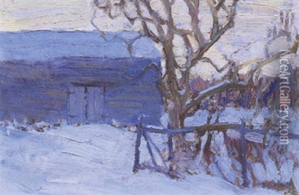 Our Barn At Thornhill Oil Painting - James Edward Hervey MacDonald