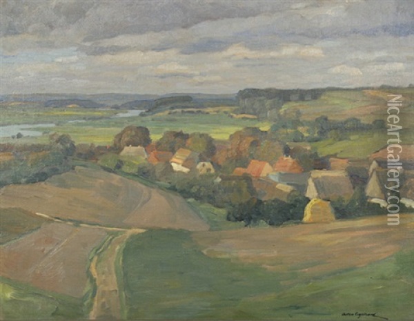 Kleines Dorf Oil Painting - Anton (Johann A.) Engelhard
