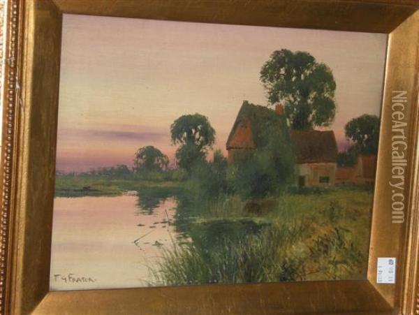 Cottage On The Ouse Oil Painting - Francis George Fraser