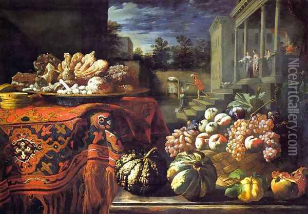 Still-Life with Fruit and Sweets Oil Painting - Pier Francesco Cittadini
