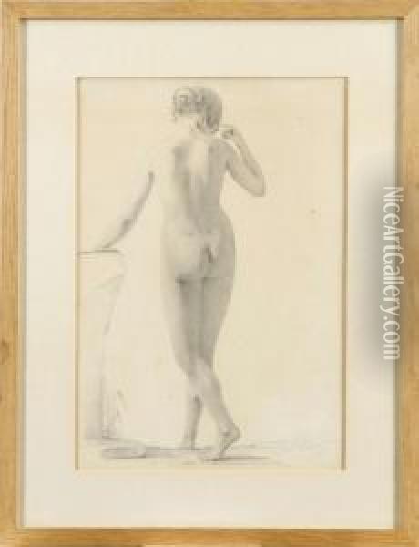Kvinnofigur Oil Painting - Theodor Henrick Lundh