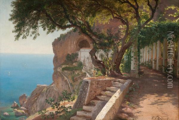 From The Coast Of Amalfi Oil Painting - Carl Frederick Aagaard