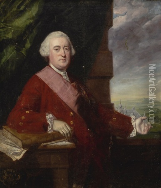 Portrait Of Sir James Gray (circa 1708-1714), 2nd Baronet, Three-quarter Length Oil Painting - Joshua Reynolds