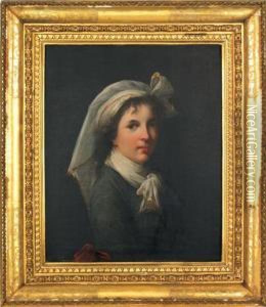 Portrait Of A Young Woman Oil Painting - Giuseppe Mazzolini