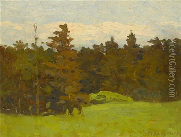 Edge Of Forest Oil Painting - Gottardo Piazzoni